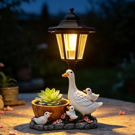 Solar Duck Figures Garden Decoration for Outdoors, Duck Garden Figures for