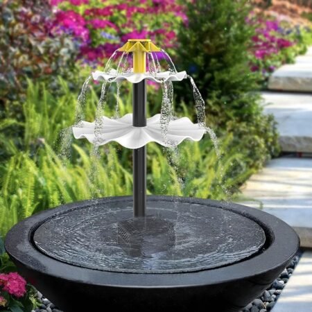 2W Outdoor Solar Split Fountain Bird Pond Garden Water Feature Fountain