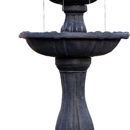 44″ Two‑Tier Solar Water Fountain – Solar Garden Fountain, Solar Bird Bath, Outdoor Solar Fountains and Waterfalls