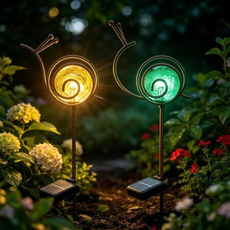2PCS Solar Snail Garden Stake Lights